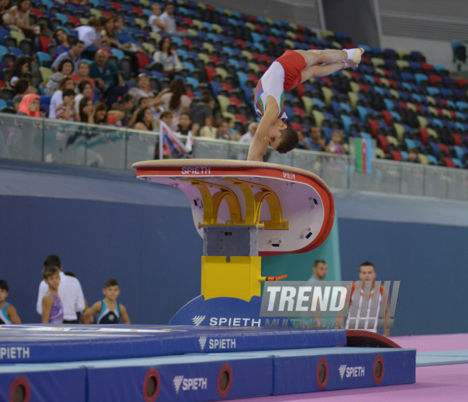 Kişi idman gimnastikası üzrə 22-ci Bakı Çempionatı və Birinciliyi. Bakı, Azərbaycan, 02 oktyabr 2015